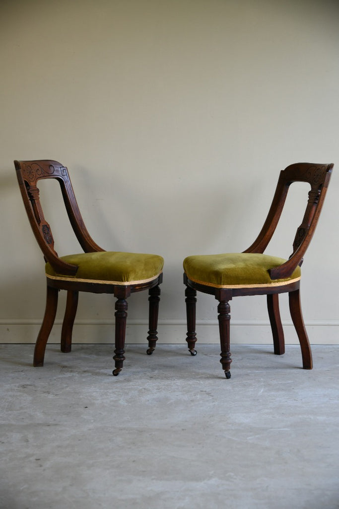 4 Victorian Walnut Dining Chairs