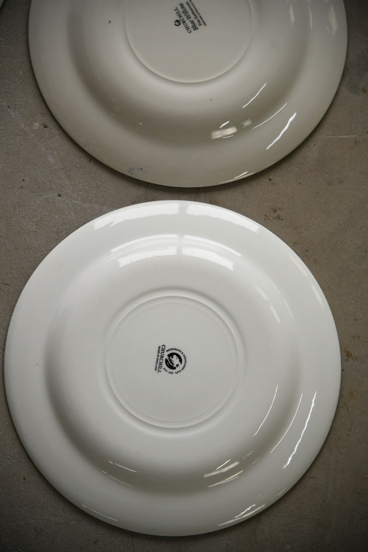 10 Vintage Churchill Blue & White Dinner Plates