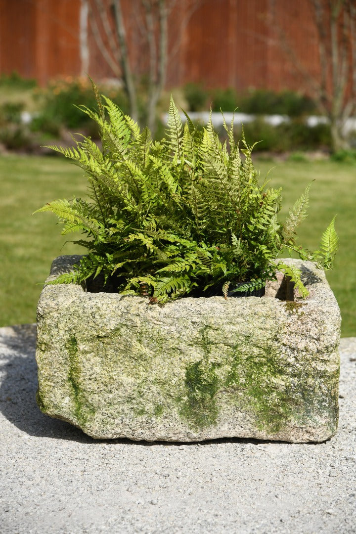 Antique Granite Stone Trough Planter