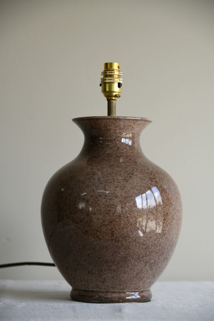 Brown Glazed Pottery Lamp