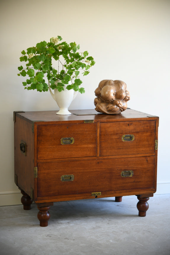 Antique Teak Campaign Chest