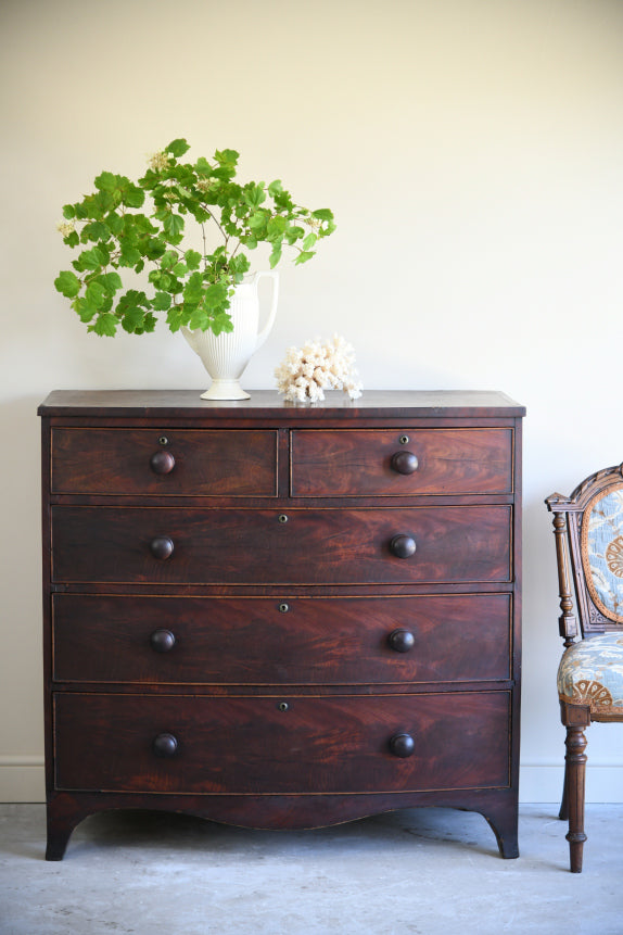 Antique Bow Front Chest of Drawers