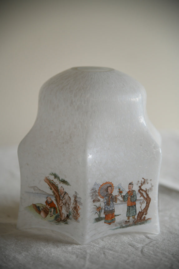 Vintage White Mottled Glass Lampshade