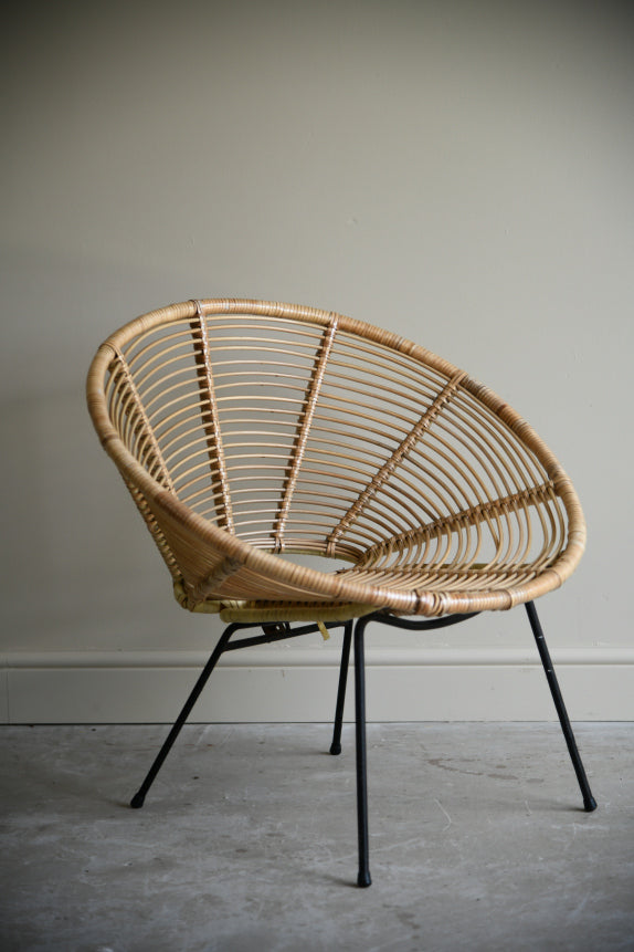 Mid Century Rattan Tub Chair – Kernow Furniture