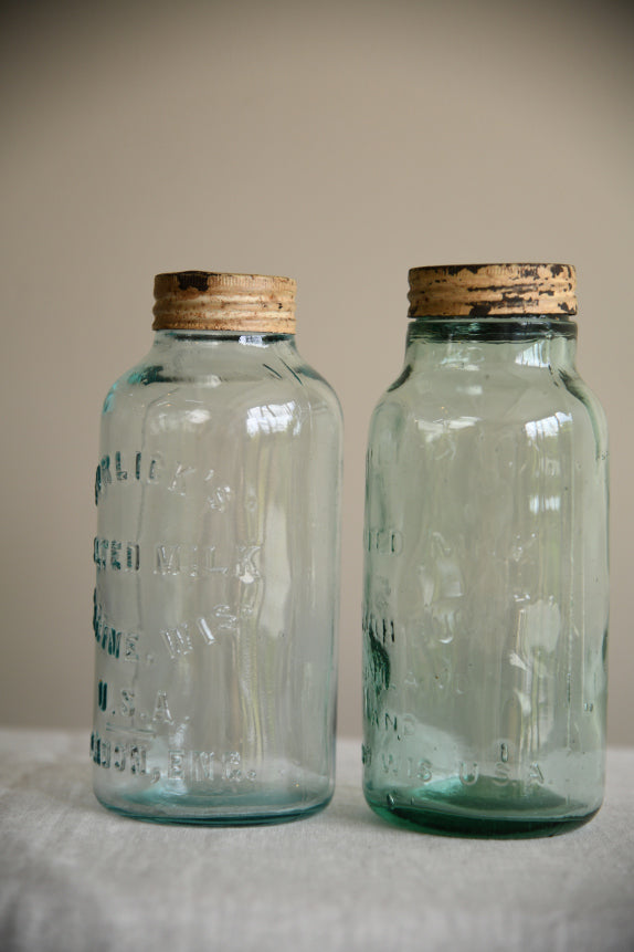 Vintage Glass Horlicks Jars