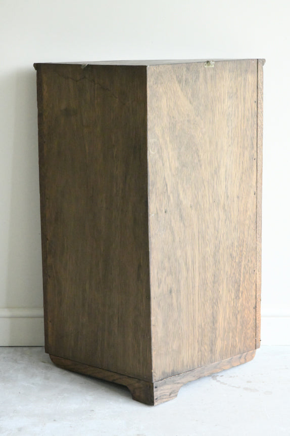 Arts & Crafts Style Oak Hanging Corner Cupboard