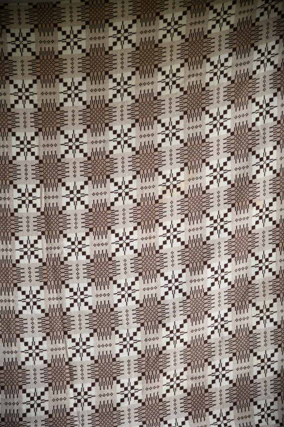 Brown & Cream Welsh Wool Blanket