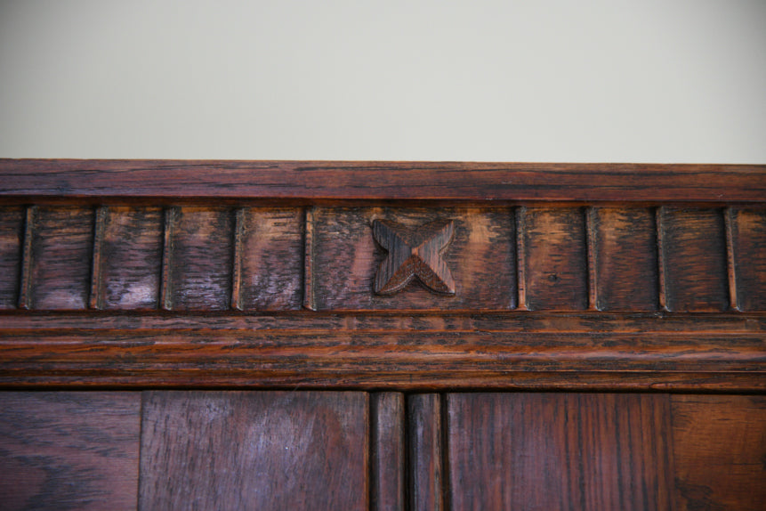 Vintage Oak Double Wardrobe