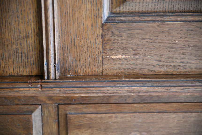 Antique Victorian Oak Linen Press