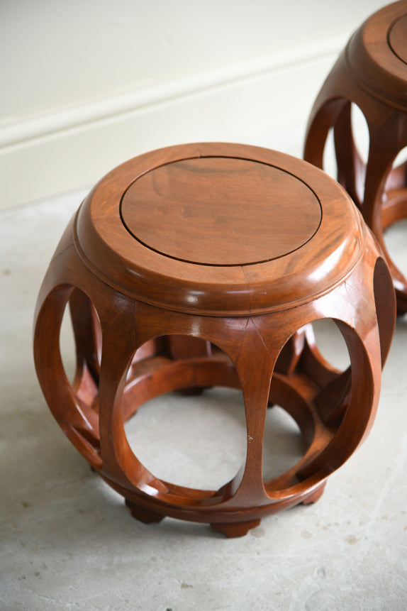 Pair of Chinese Barrel Form Side Tables