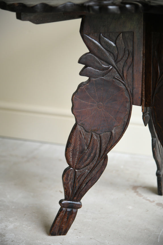 Vintage Carved Lily Pad Occasional Table