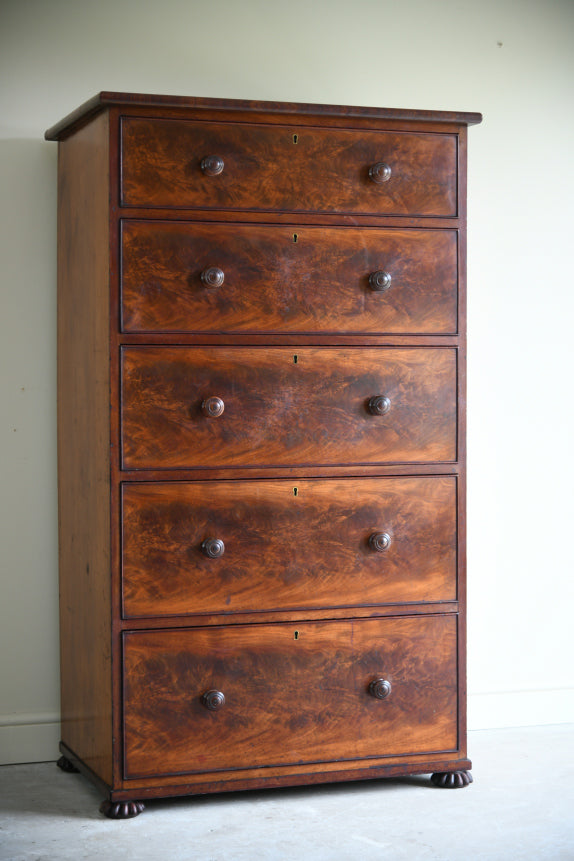 Antique Tall Mahogany Chest of Drawers