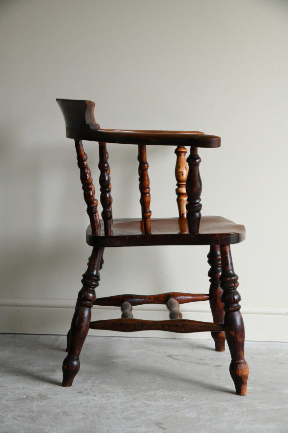 Antique Beech & Elm Captains Chair