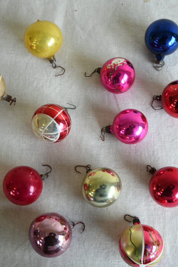 Vintage Glass Christmas Tree Baubles.