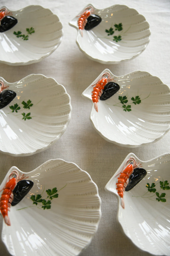 6 Vintage Italian V.B.C for Tre Art Prawn Appetiser Dishes