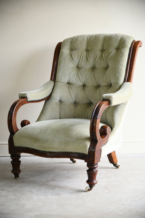 Victorian Button Back Upholstered Armchair