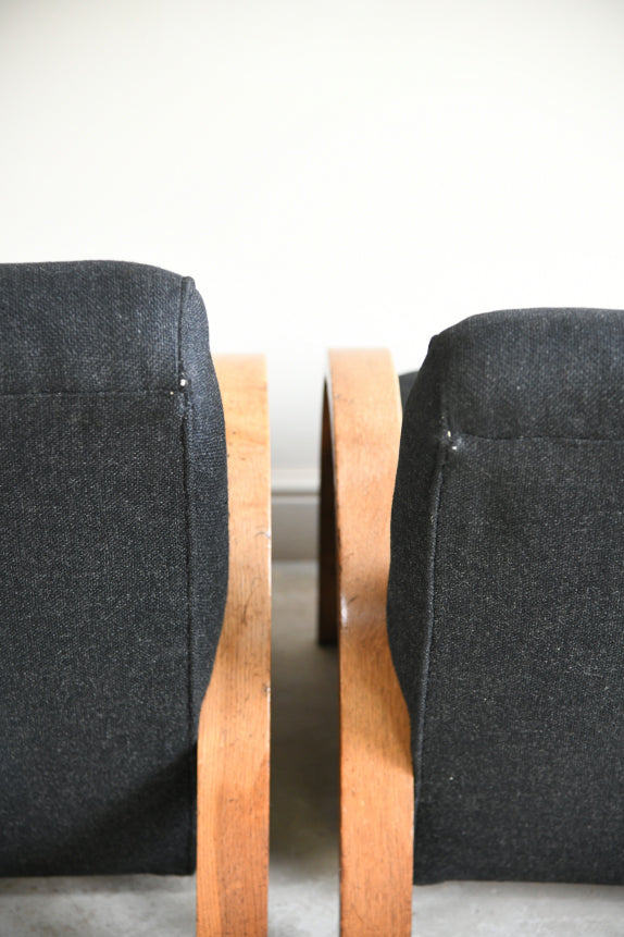 Pair Heals Art Deco Bentwood Armchairs