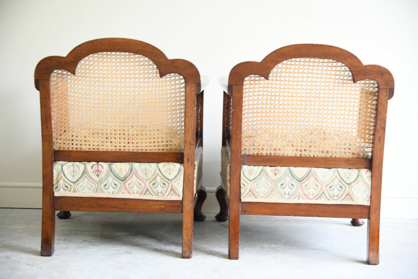 Pair Early 20th Century Bergere Armchairs