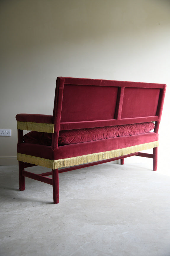 Upholstered Red Velvet Bench
