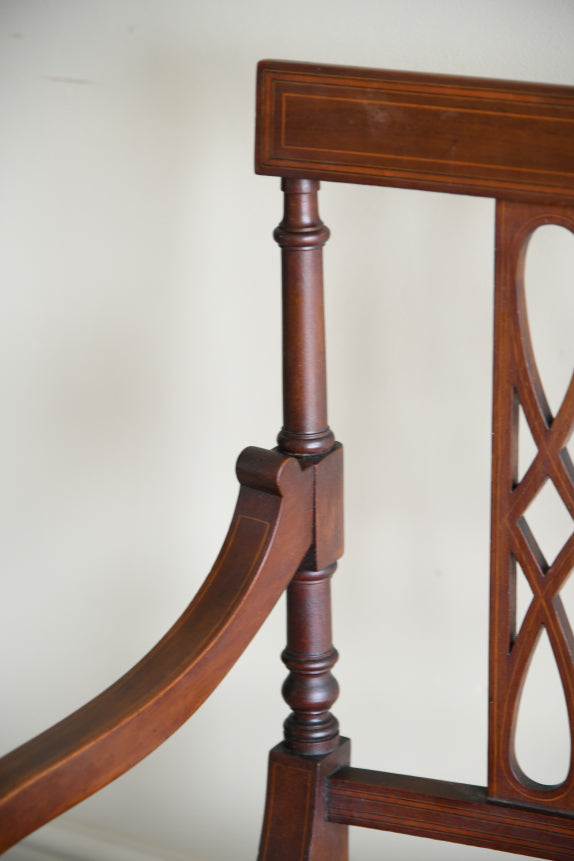 Antique Edwardian Small Mahogany Sofa