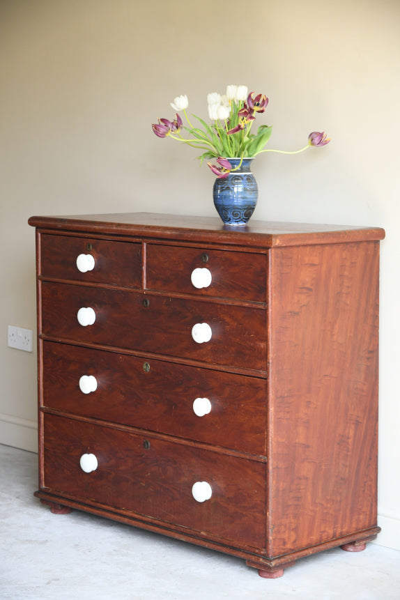 Antique Stained Pine Chest of Drawers