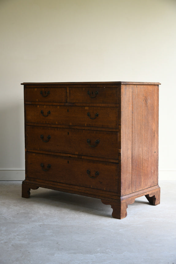 Antique Oak Crossbanded Chest of Drawers