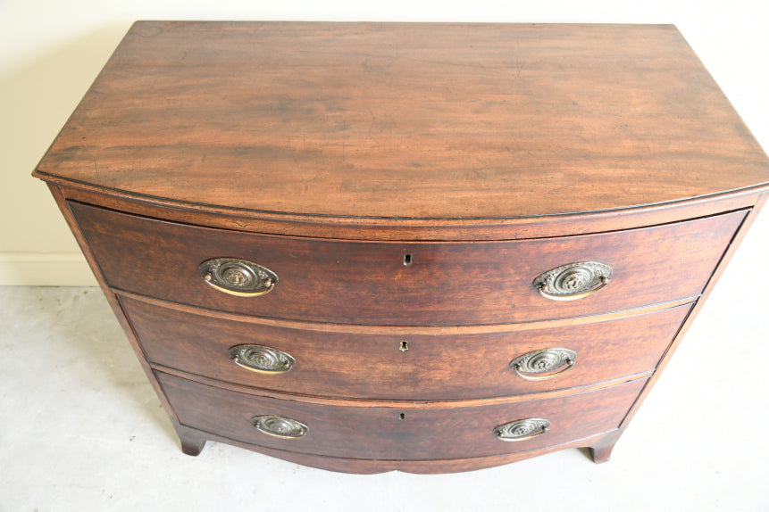 Antique Mahogany Bow Front Chest of Drawers