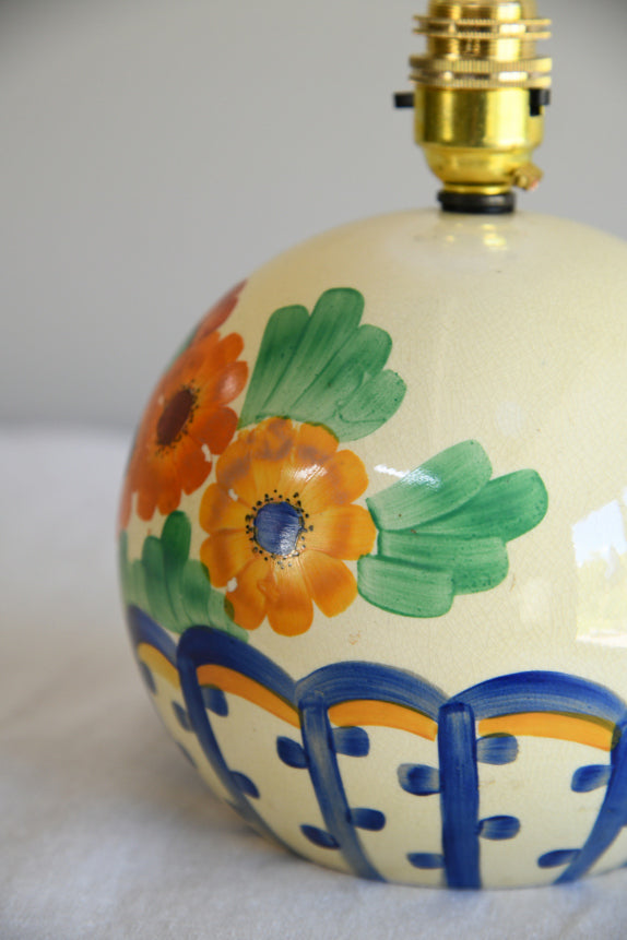 Grays Pottery Hand Painted Floral Lamp