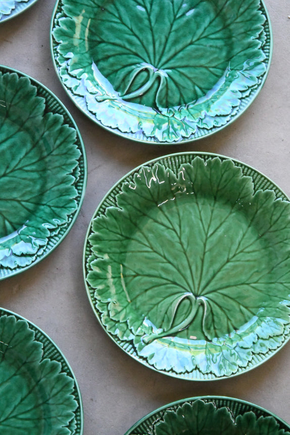 9 Wedgwood Green Leaf Plates