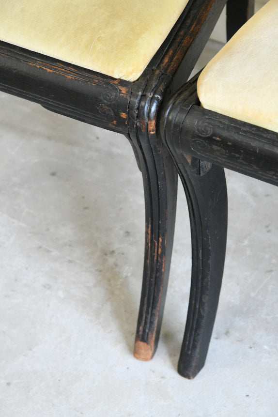 5 Antique Ebonised Dining Chairs