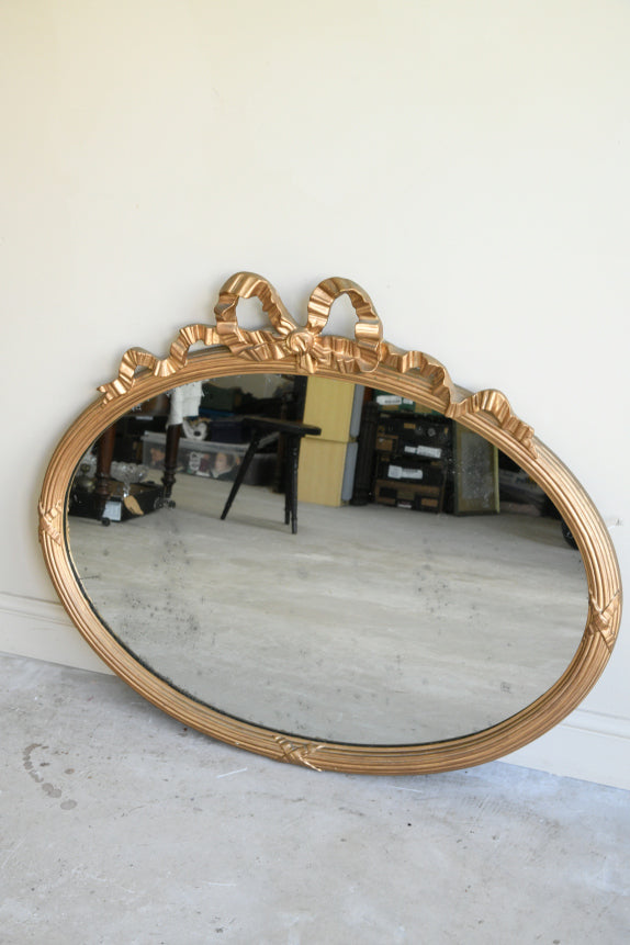 Large Antique Style Oval Gilt Mirror