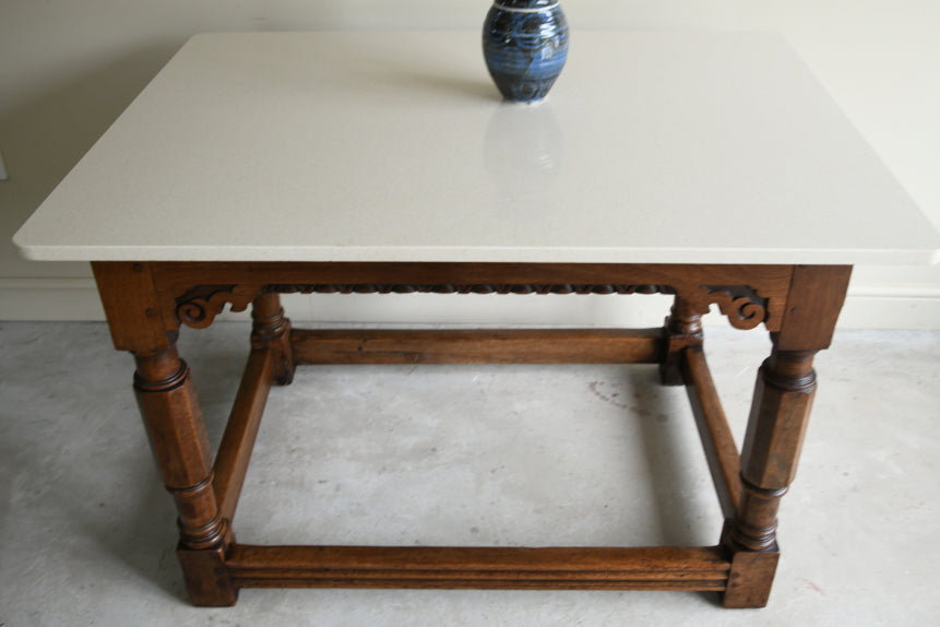 Rustic Oak & Quartz Table
