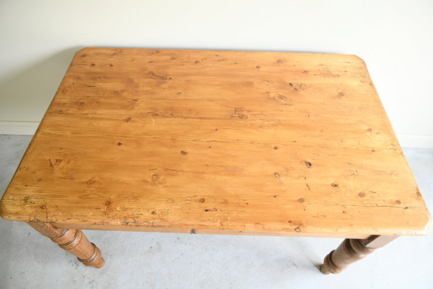 Antique Pine Farmhouse Kitchen Table