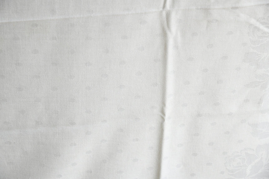 Large White Damask Tablecloth