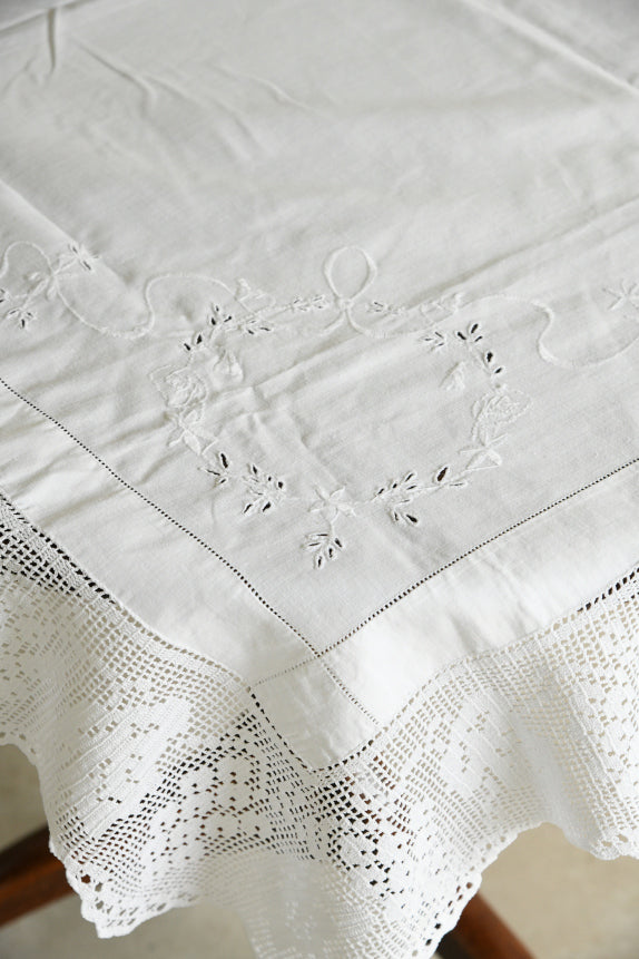 Antique White Square Tablecloth