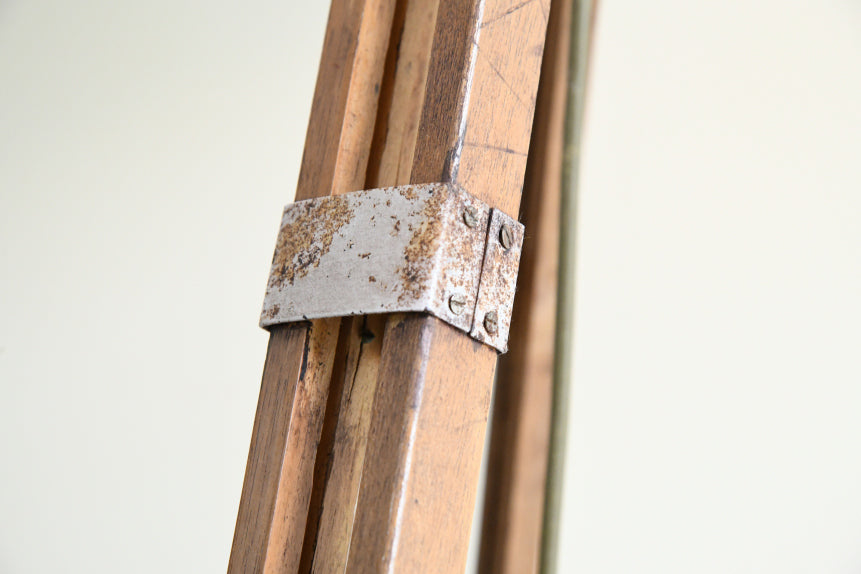 Vintage Wooden Tripod Lamp