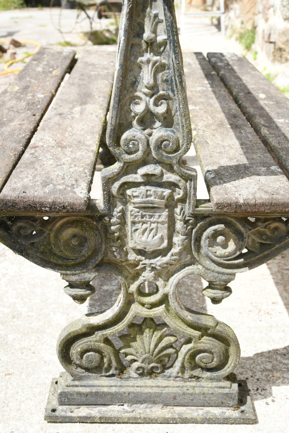 Antique French Cast Iron Garden Bench