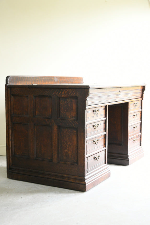 Large Antique Victorian Oak Desk