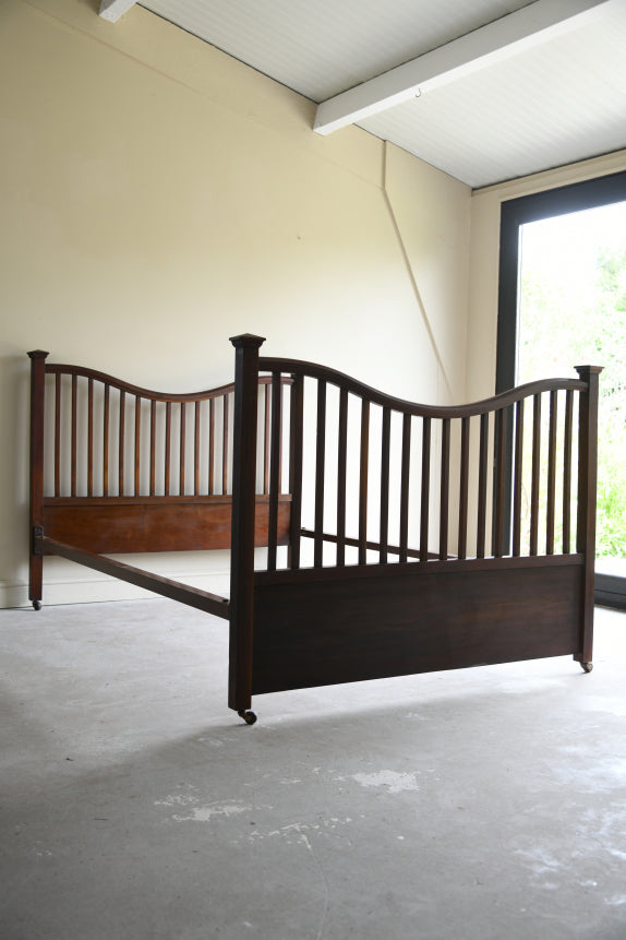 Victorian Mahogany Arts & Crafts Style Double Bed Frame