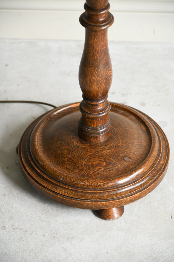 Traditional Oak Turned Standard Lamp