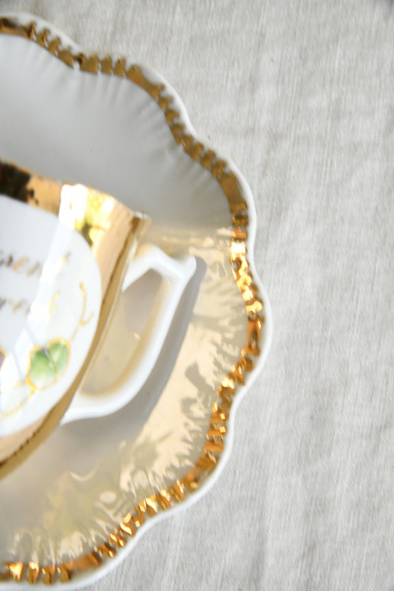 Vintage Cup & Saucer - A Present From Gweek