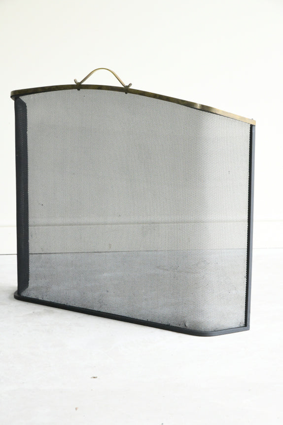 Black & Brass Mesh Fire Guard