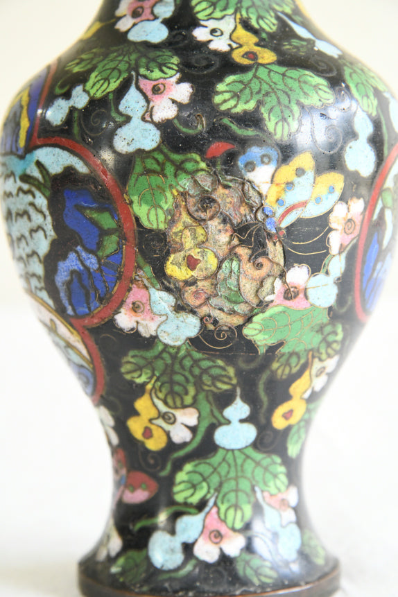 Oriental Brass Enamelled Vase