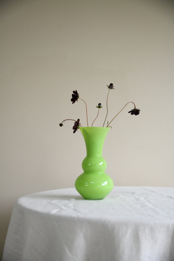 Retro Green Glass Vase