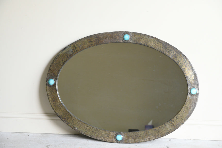 Liberty Style Arts & Crafts Oval Wall Mirror