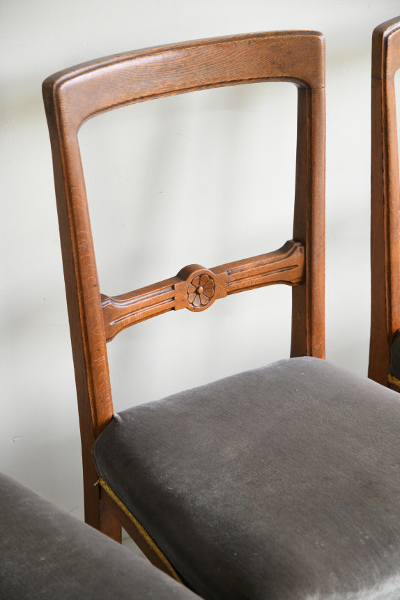 6 Victorian Oak Dining Chairs