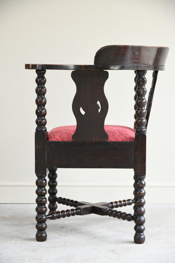 Antique Carved Oak Corner Chair