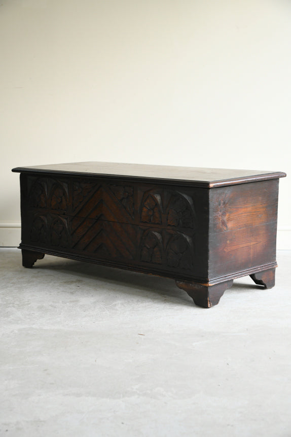 Jacobean Style Stained Pine & Oak Trunk