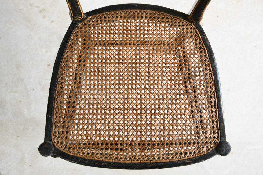 Victorian Ebonised Cane Occasional Chair