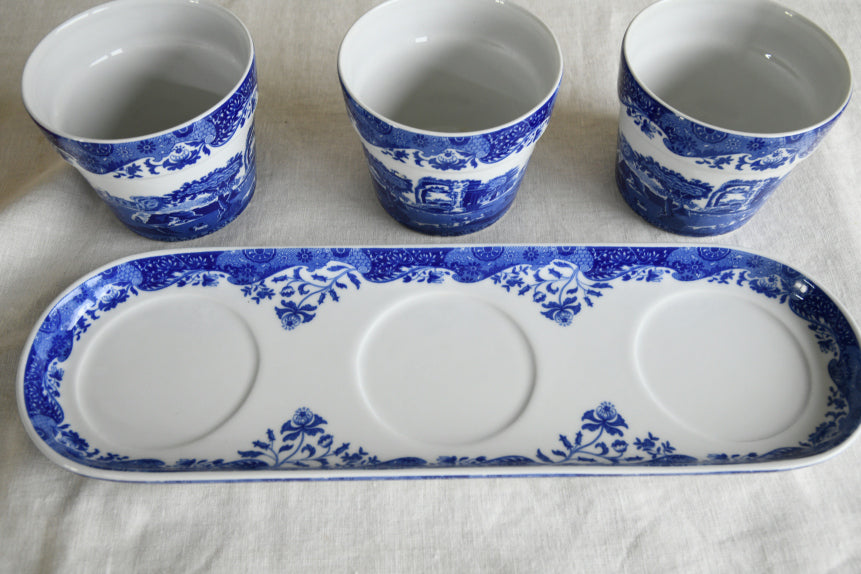 Spode Blue & White Herb Pots